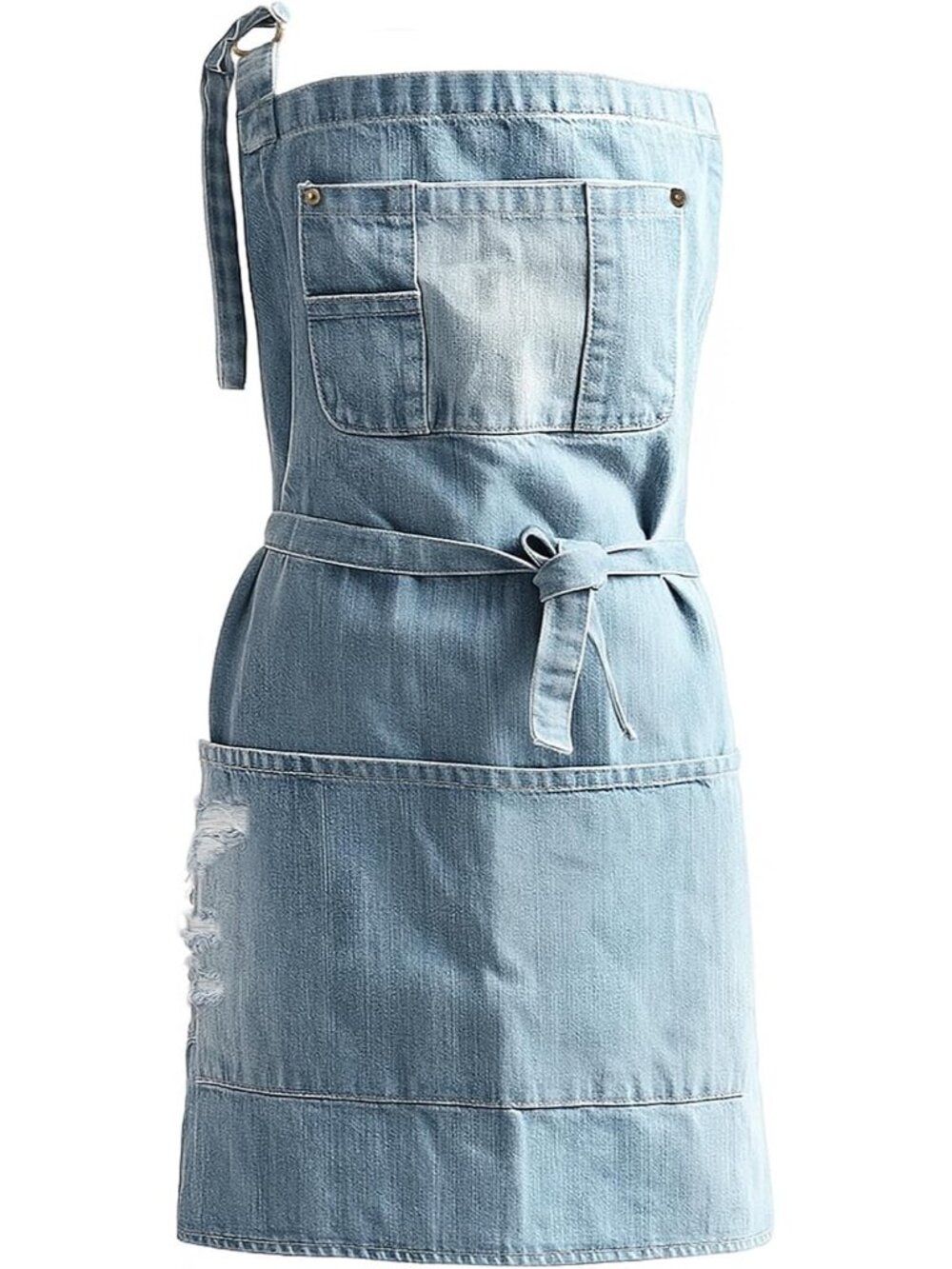 Denim Apron With 5 Pockets for Kitchens,Hairstylist Aprons for Women Men,Adjusta
